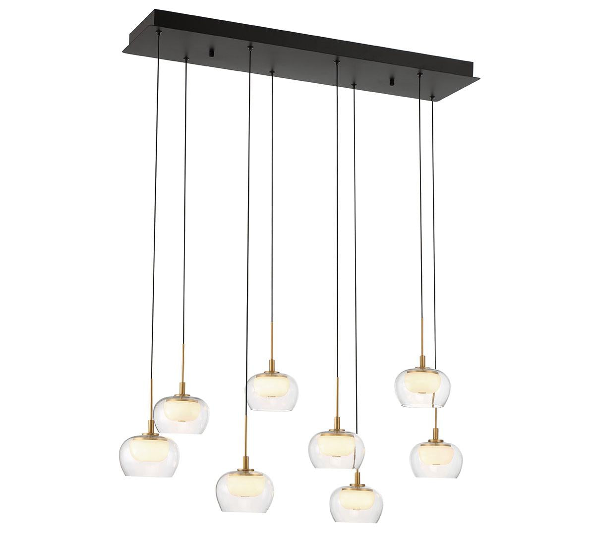 LIB & CO, MANAROLA 8 LIGHT RECTANGULAR LED CHANDELIER, CHANDELIER LIGHT