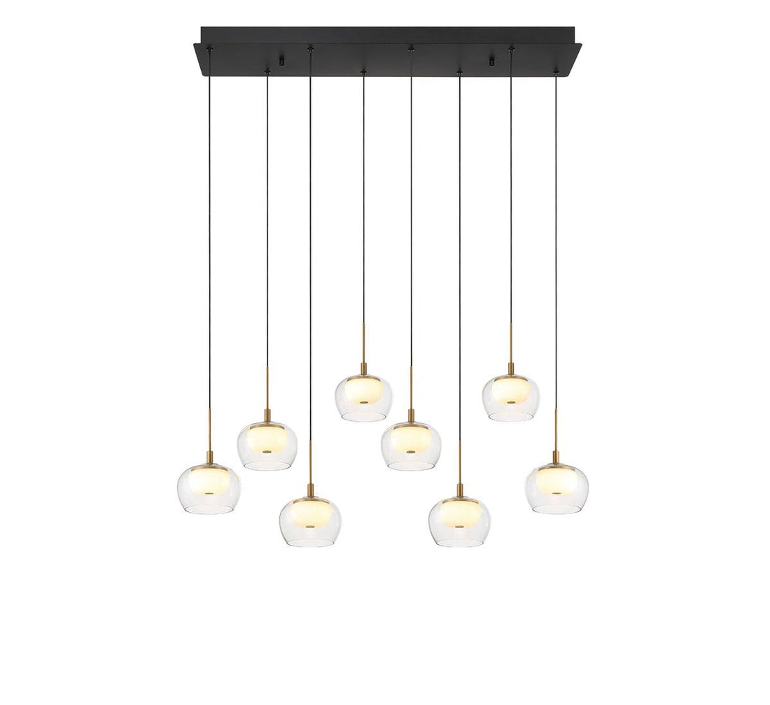 LIB & CO, MANAROLA 8 LIGHT RECTANGULAR LED CHANDELIER, CHANDELIER LIGHT