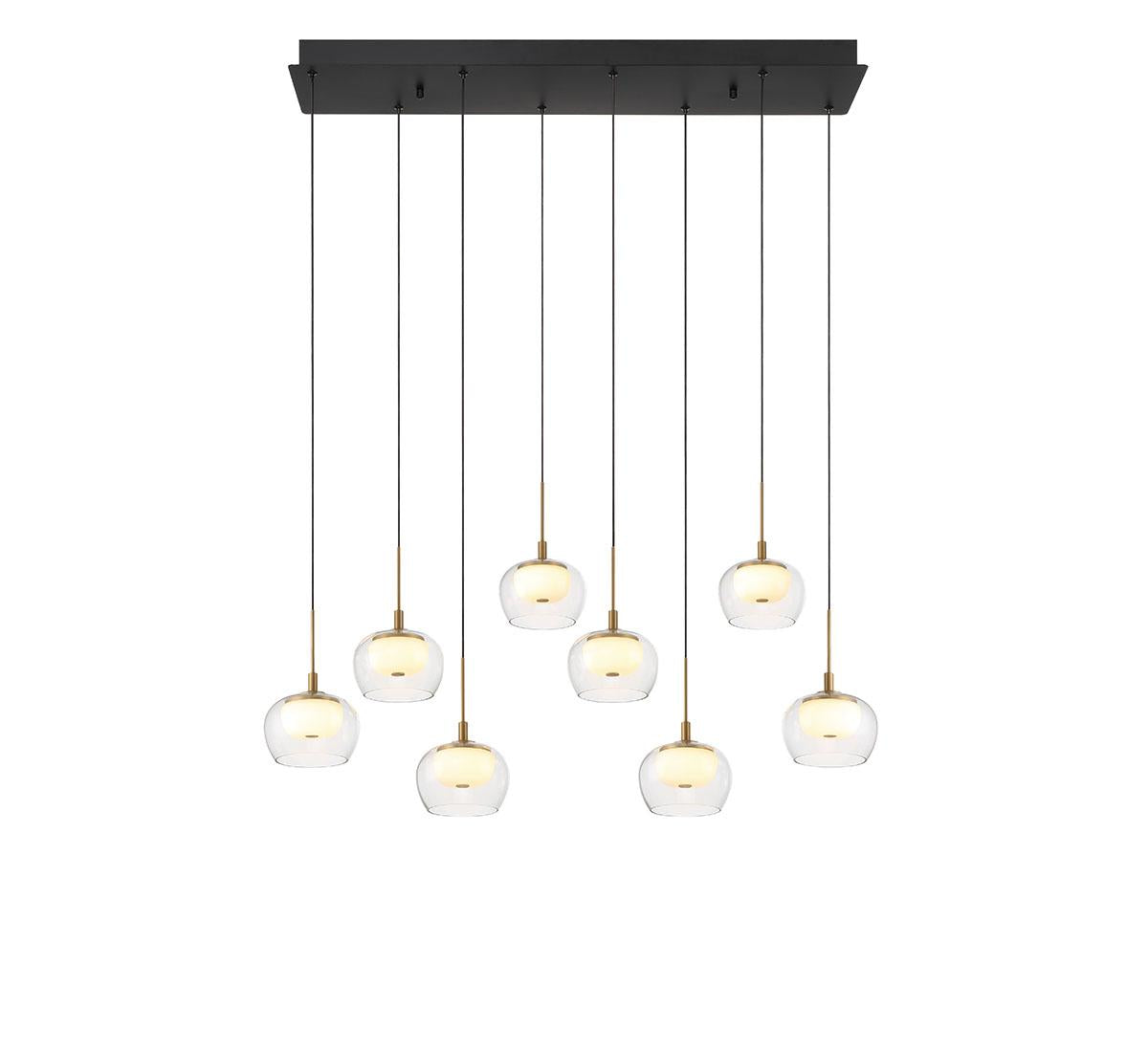LIB & CO, MANAROLA 8 LIGHT RECTANGULAR LED CHANDELIER, CHANDELIER LIGHT