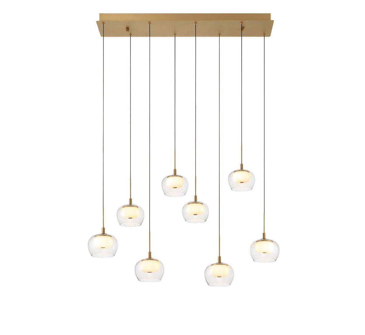 LIB & CO, MANAROLA 8 LIGHT RECTANGULAR LED CHANDELIER, CHANDELIER LIGHT