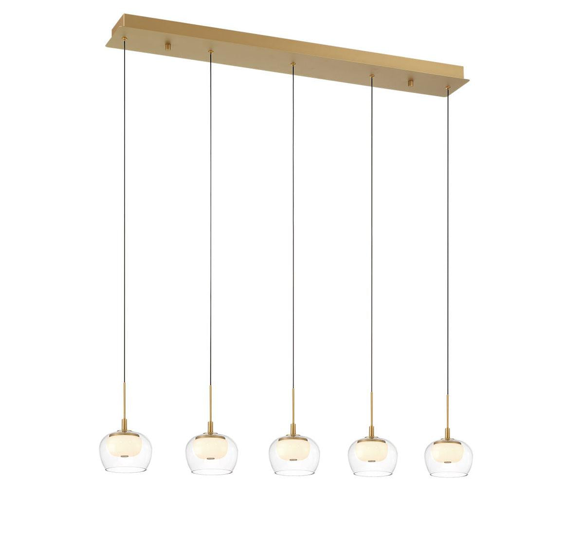 LIB & CO, MANAROLA 5 LIGHT LINEAR LED CHANDELIER, CHANDELIER LIGHT