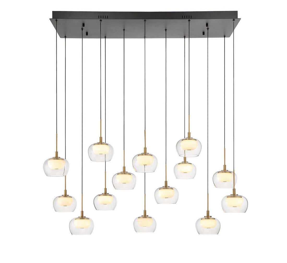 LIB & CO, MANAROLA 14 LIGHT RECTANGULAR LED CHANDELIER, CHANDELIER LIGHT