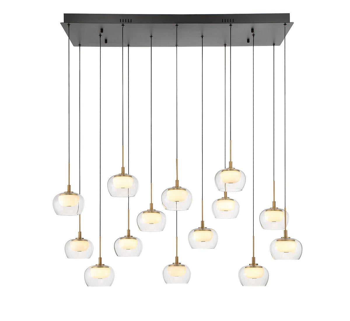 LIB & CO, MANAROLA 14 LIGHT RECTANGULAR LED CHANDELIER, CHANDELIER LIGHT