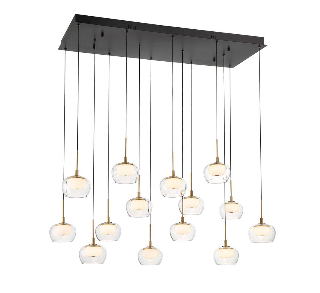 LIB & CO, MANAROLA 14 LIGHT RECTANGULAR LED CHANDELIER, CHANDELIER LIGHT