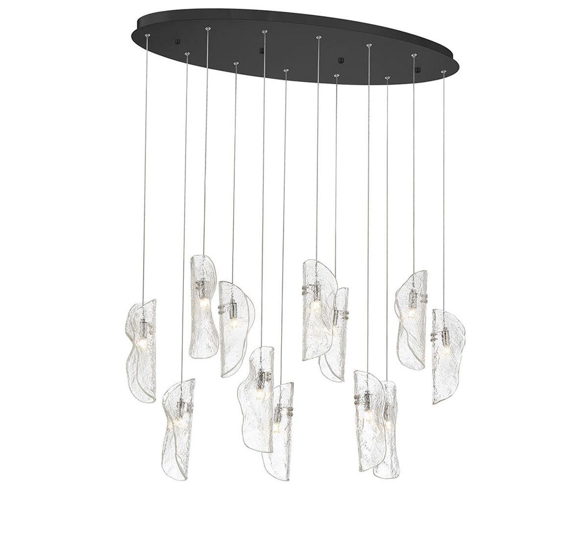 LIB & CO, SORRENTO 12 LIGHT OVAL LED CHANDELIER, CHANDELIER LIGHT