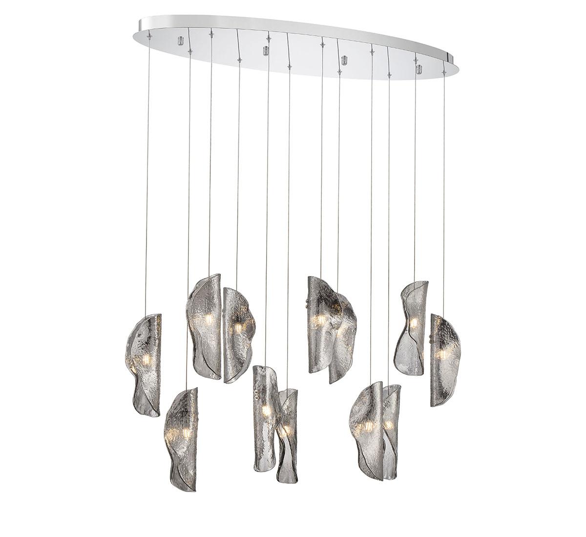 LIB & CO, SORRENTO 12 LIGHT OVAL LED CHANDELIER, CHANDELIER LIGHT