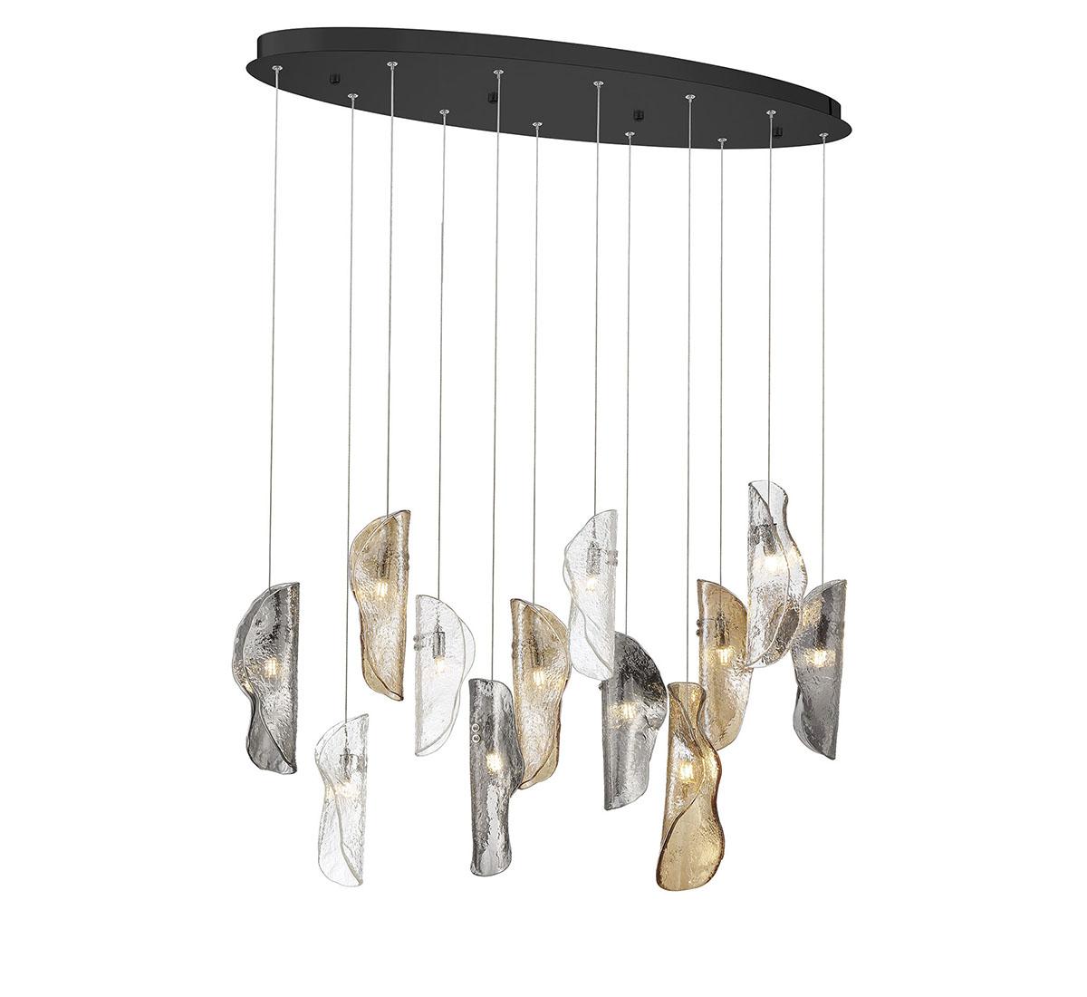 LIB & CO, SORRENTO 12 LIGHT OVAL LED CHANDELIER, CHANDELIER LIGHT