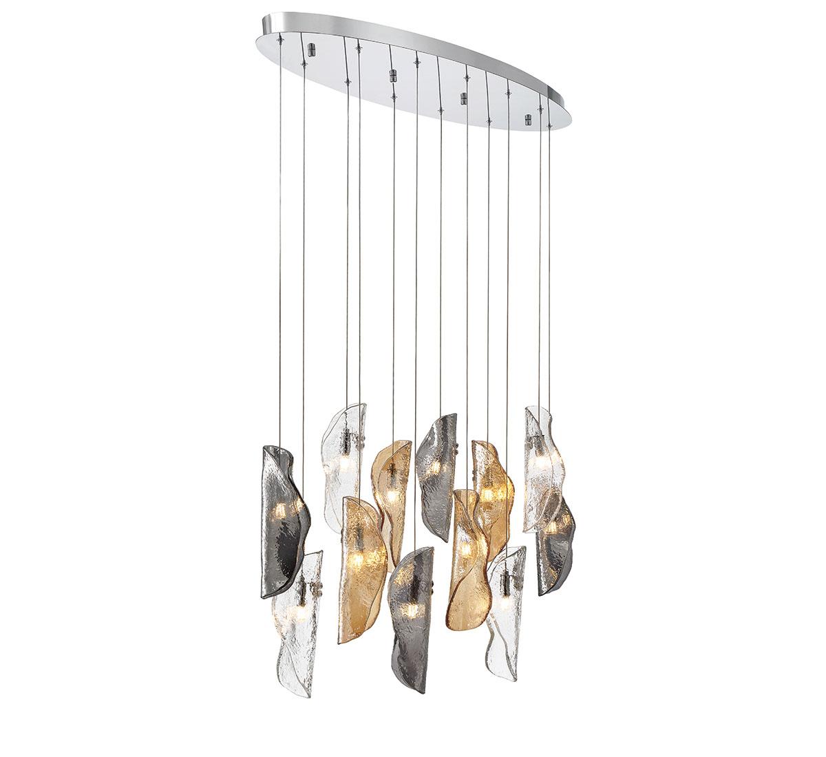 LIB & CO, SORRENTO 12 LIGHT OVAL LED CHANDELIER, CHANDELIER LIGHT
