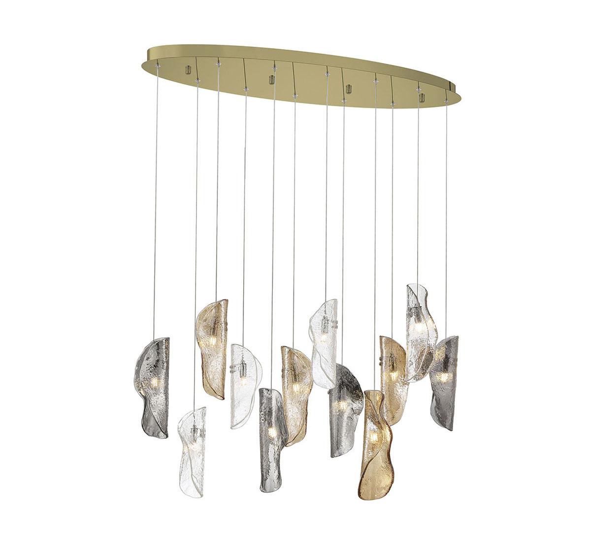LIB & CO, SORRENTO 12 LIGHT OVAL LED CHANDELIER, CHANDELIER LIGHT