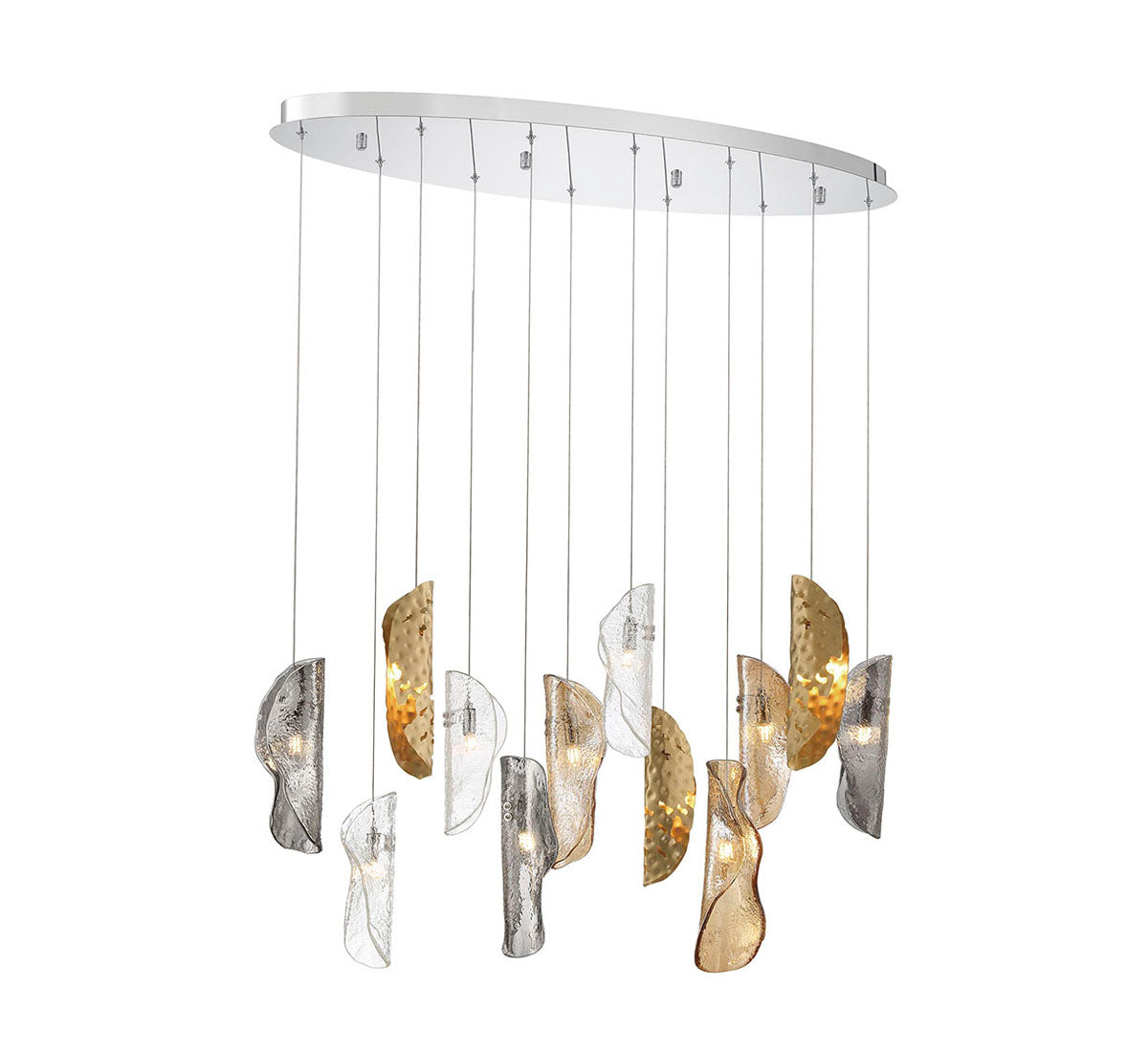 LIB & CO, SORRENTO 12 LIGHT OVAL LED CHANDELIER, CHANDELIER LIGHT