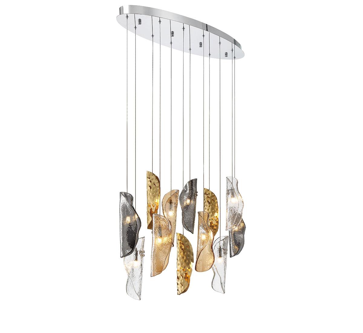 LIB & CO, SORRENTO 12 LIGHT OVAL LED CHANDELIER, CHANDELIER LIGHT