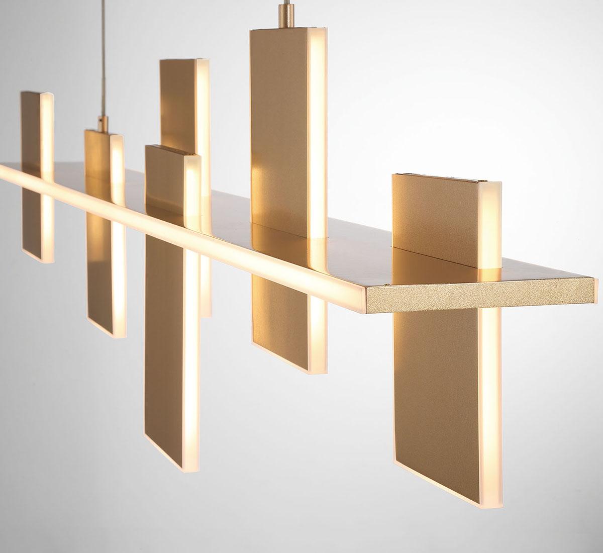 LIB & CO, AFFILATO 6 LIGHT LINEAR LED CHANDELIER, CHANDELIER LIGHT