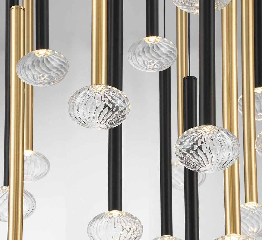 LIB & CO, SOFFIO 44 LIGHT ROUND LED CHANDELIER, CHANDELIER LIGHT