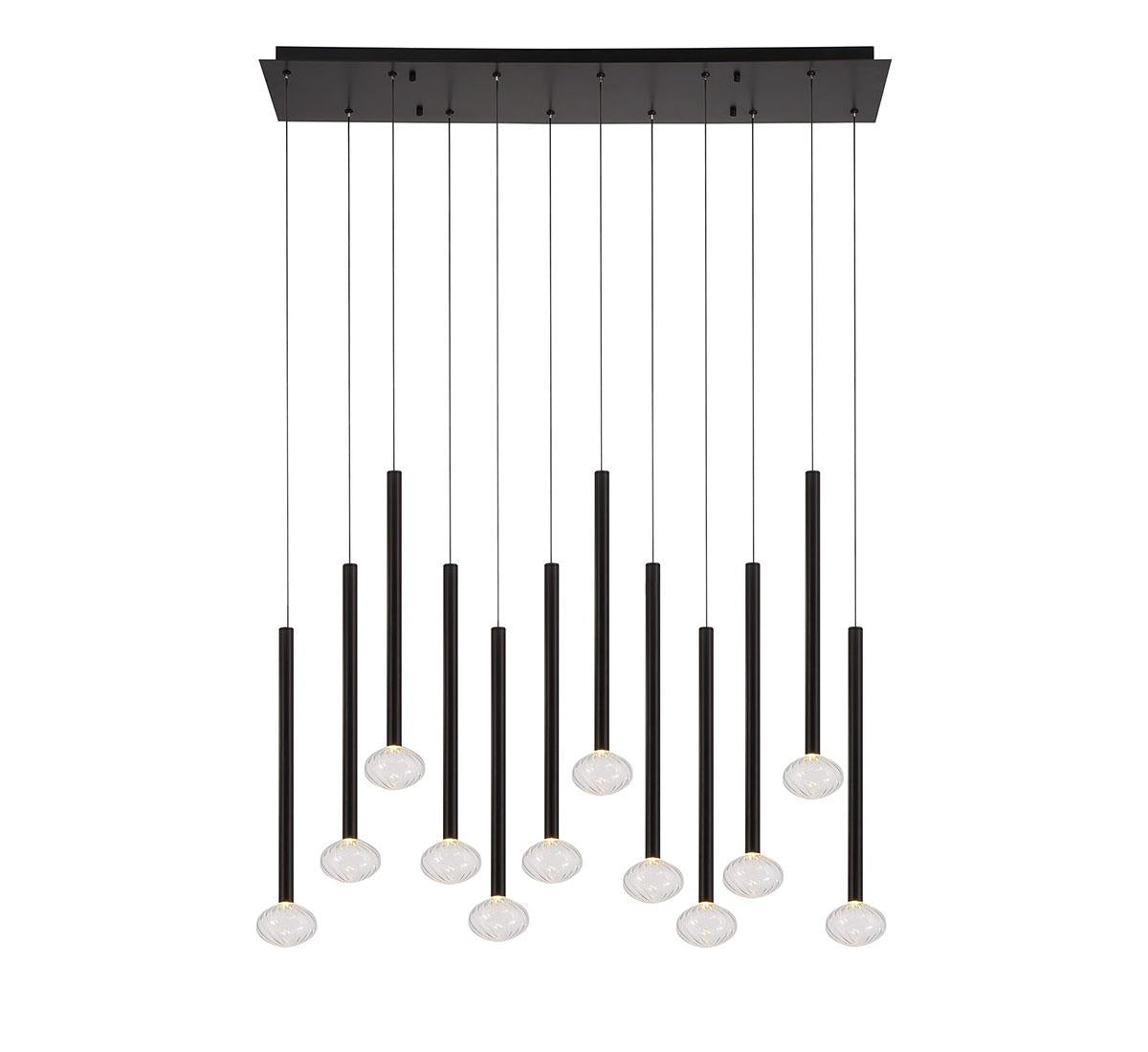 LIB & CO, SOFFIO 12 LIGHT LINEAR LED CHANDELIER, CHANDELIER LIGHT