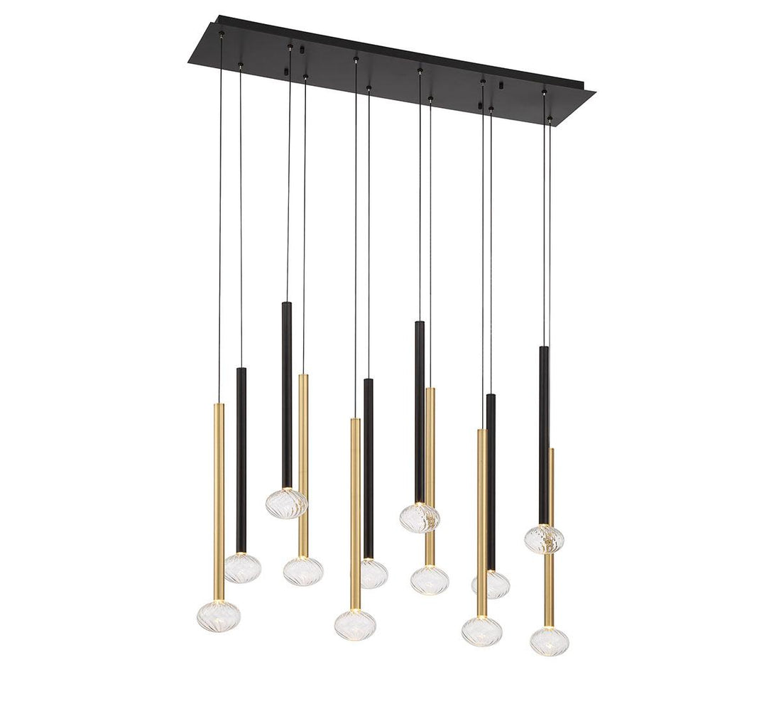 LIB & CO, SOFFIO 12 LIGHT LINEAR LED CHANDELIER, CHANDELIER LIGHT