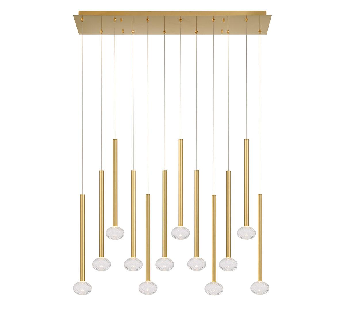 LIB & CO, SOFFIO 12 LIGHT LINEAR LED CHANDELIER, CHANDELIER LIGHT