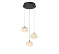 LIB & CO, CALCOLO 3 LIGHT ROUND LED PENDANT, CHANDELIER LIGHT