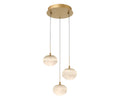 LIB & CO, CALCOLO 3 LIGHT ROUND LED PENDANT, CHANDELIER LIGHT