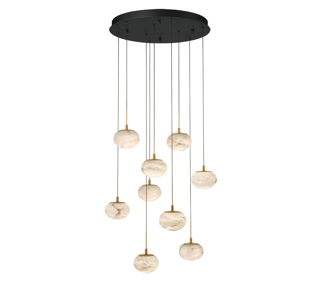 LIB & CO, CALCOLO 9 LIGHT ROUND LED CHANDELIER, CHANDELIER LIGHT