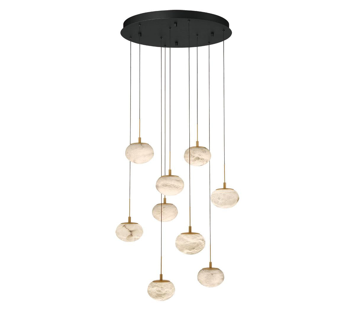 LIB & CO, CALCOLO 9 LIGHT ROUND LED CHANDELIER, CHANDELIER LIGHT