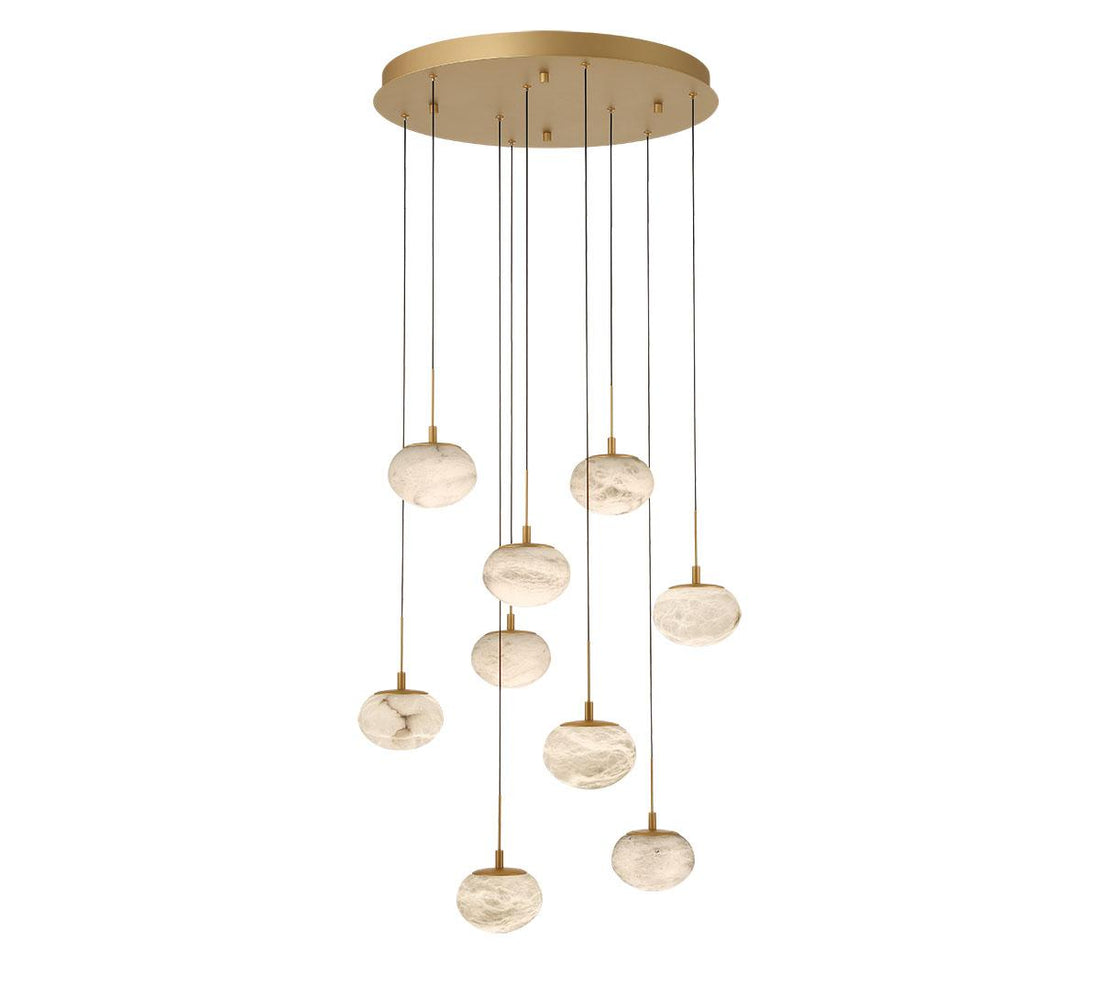 LIB & CO, CALCOLO 9 LIGHT ROUND LED CHANDELIER, CHANDELIER LIGHT