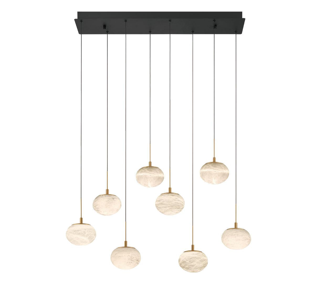 LIB & CO, CALCOLO 8 LIGHT RECTANGULAR LED CHANDELIER, CHANDELIER LIGHT