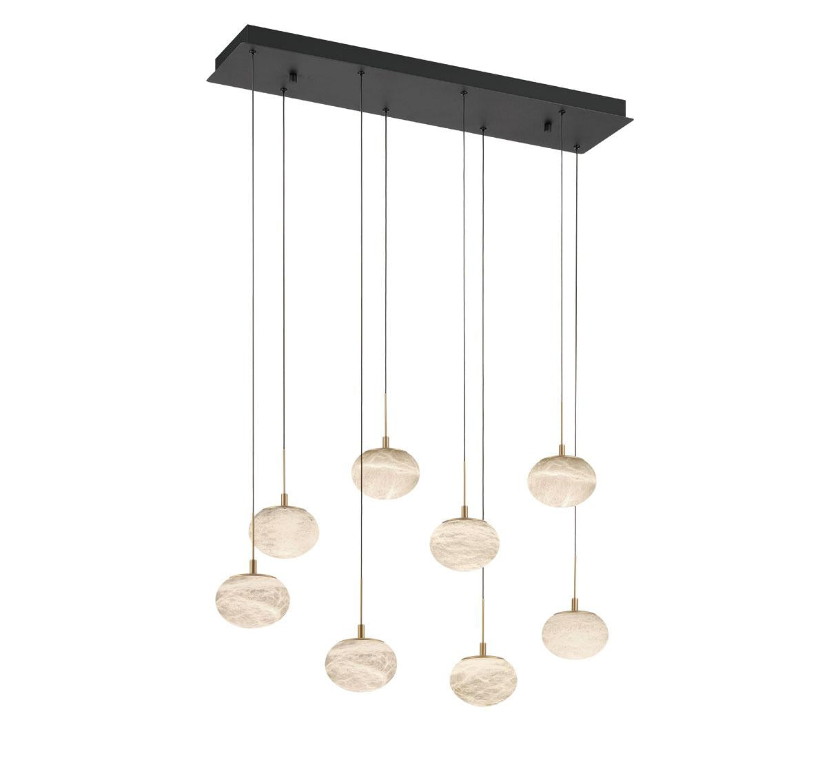 LIB & CO, CALCOLO 8 LIGHT RECTANGULAR LED CHANDELIER, CHANDELIER LIGHT