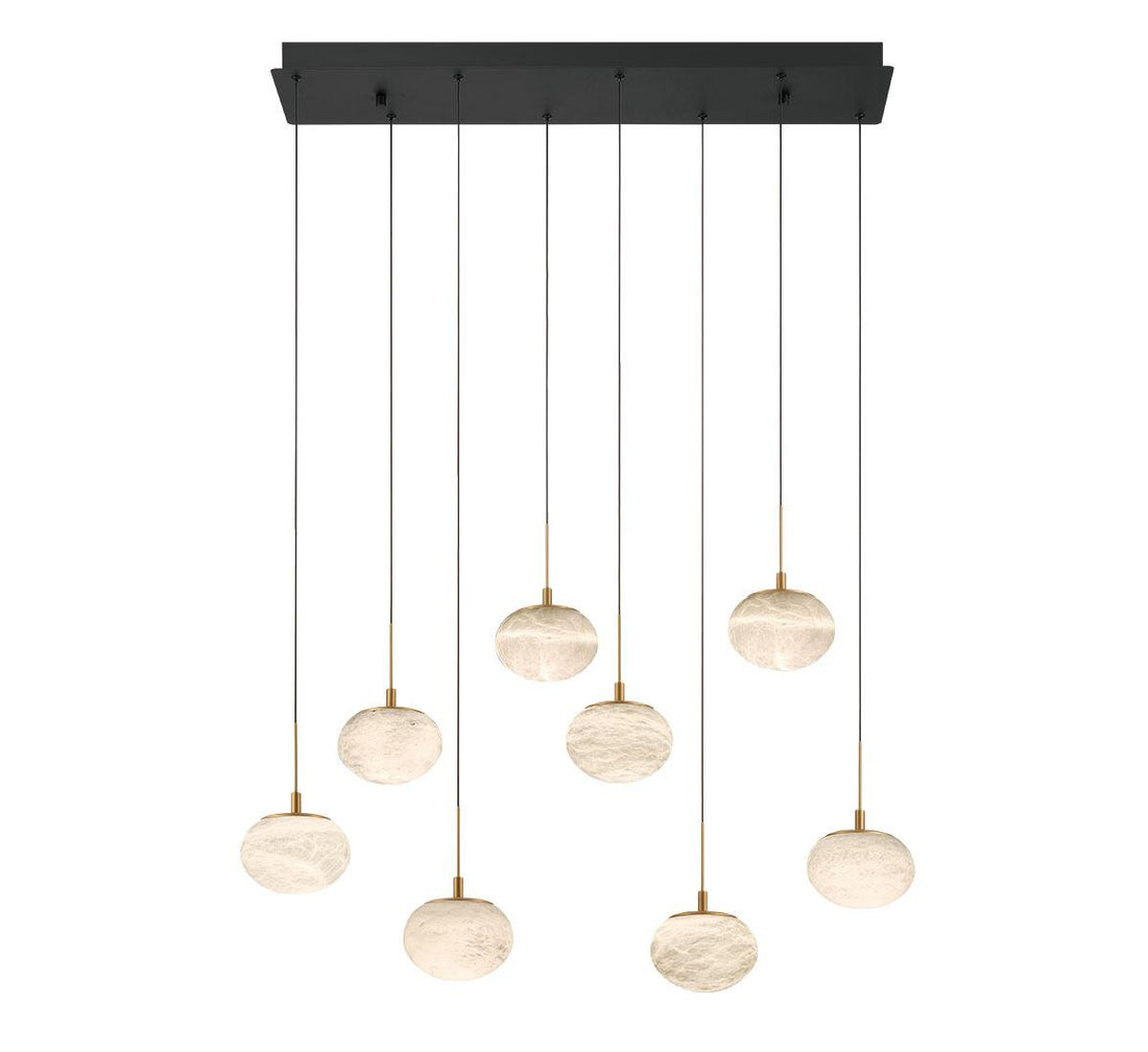 LIB & CO, CALCOLO 8 LIGHT RECTANGULAR LED CHANDELIER, CHANDELIER LIGHT