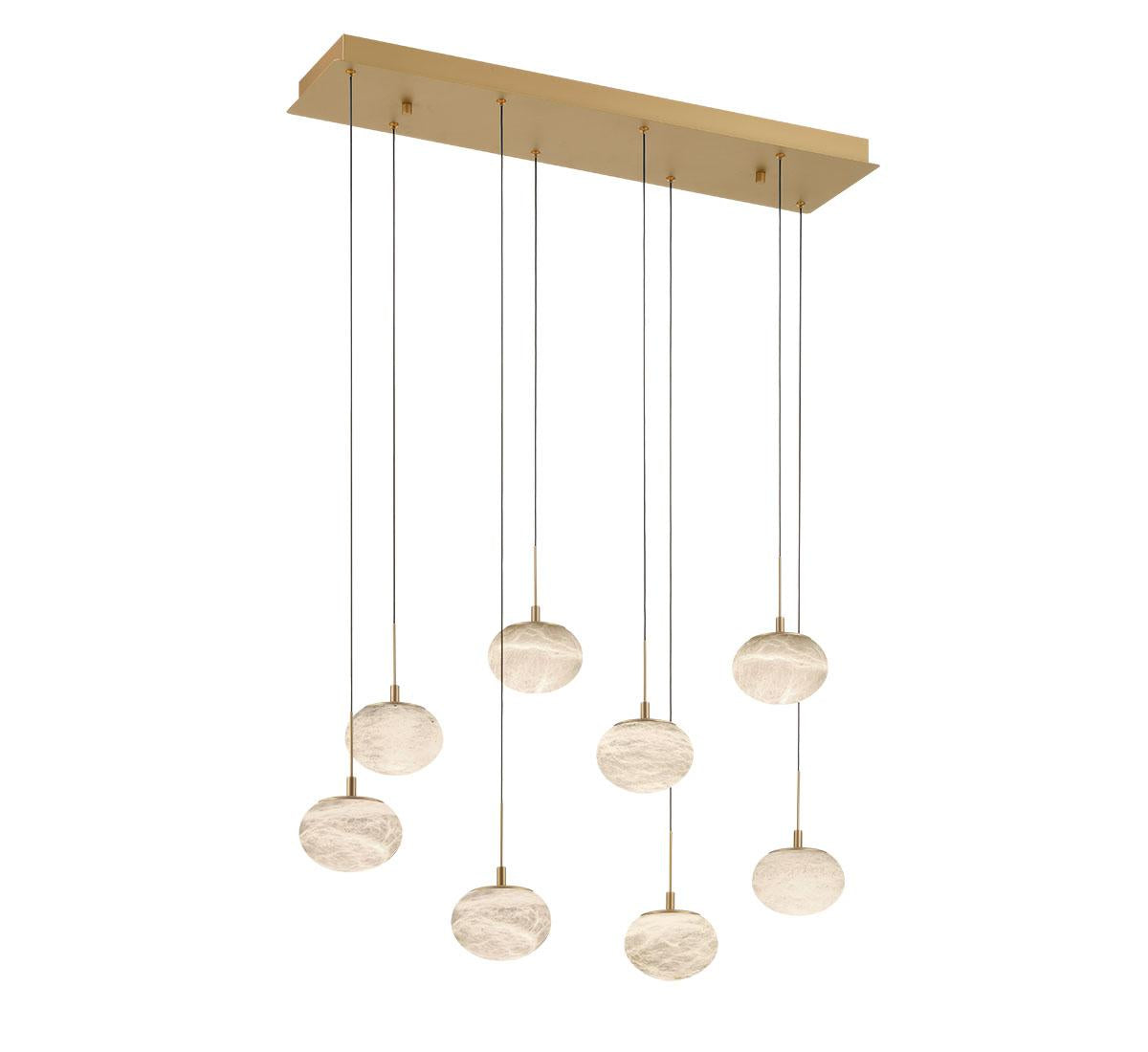 LIB & CO, CALCOLO 8 LIGHT RECTANGULAR LED CHANDELIER, CHANDELIER LIGHT