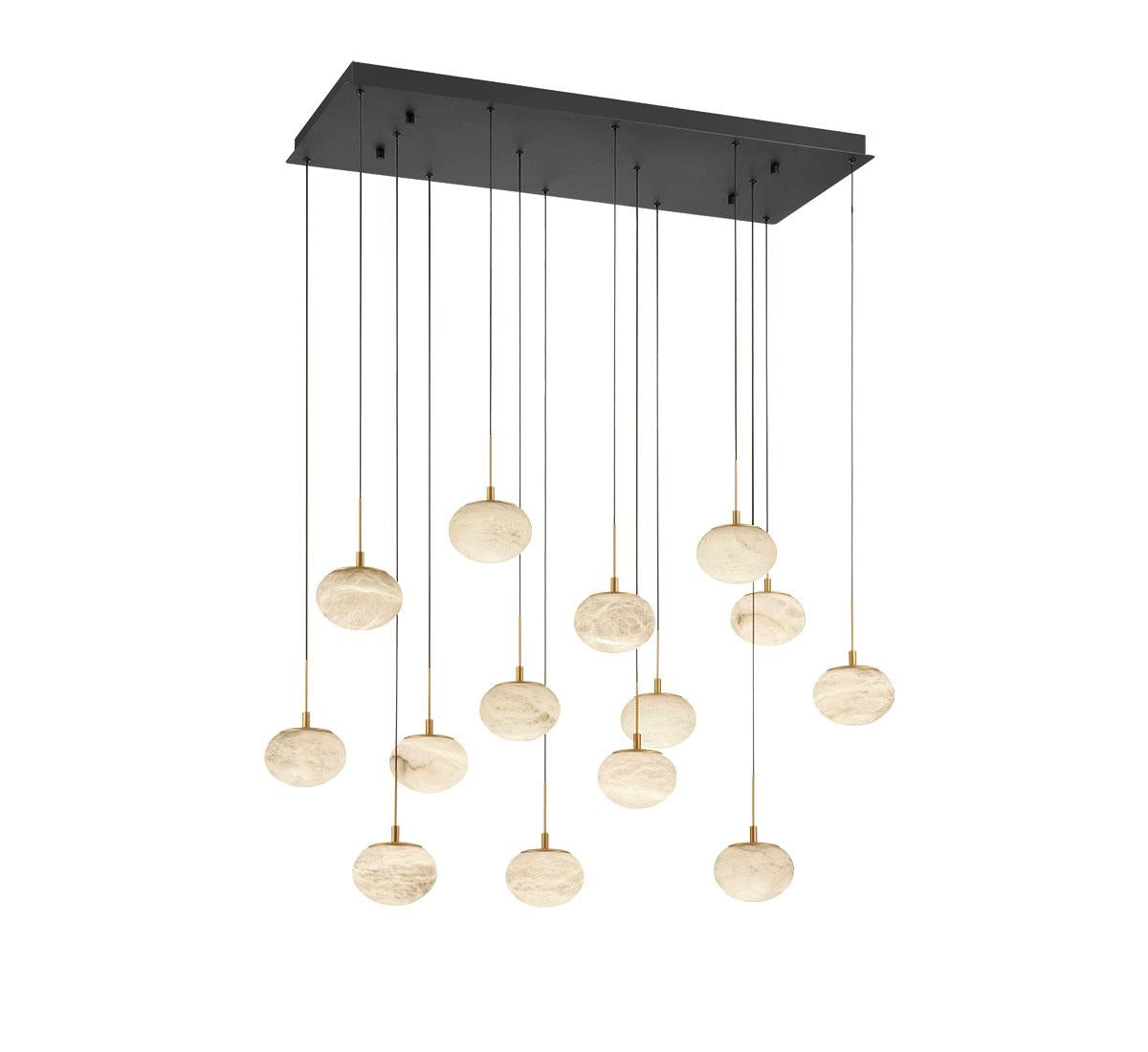 LIB & CO, CALCOLO 14 LIGHT RECTANGULAR LED CHANDELIER, CHANDELIER LIGHT