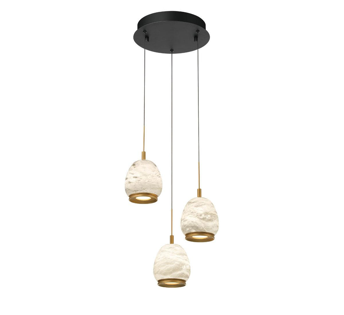 LIB & CO, LUCIDATA 3 LIGHT ROUND LED PENDANT, CHANDELIER LIGHT