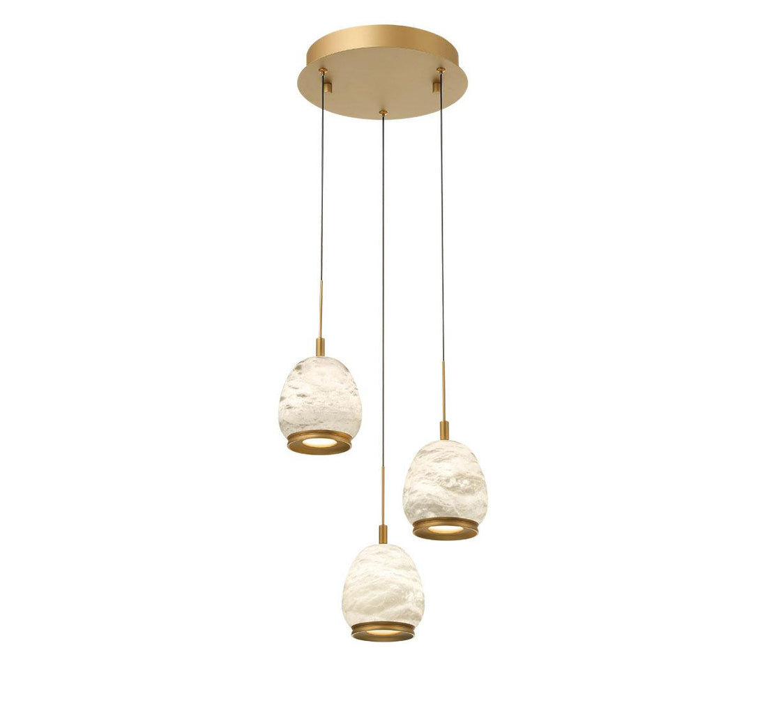 LIB & CO, LUCIDATA 3 LIGHT ROUND LED PENDANT, CHANDELIER LIGHT