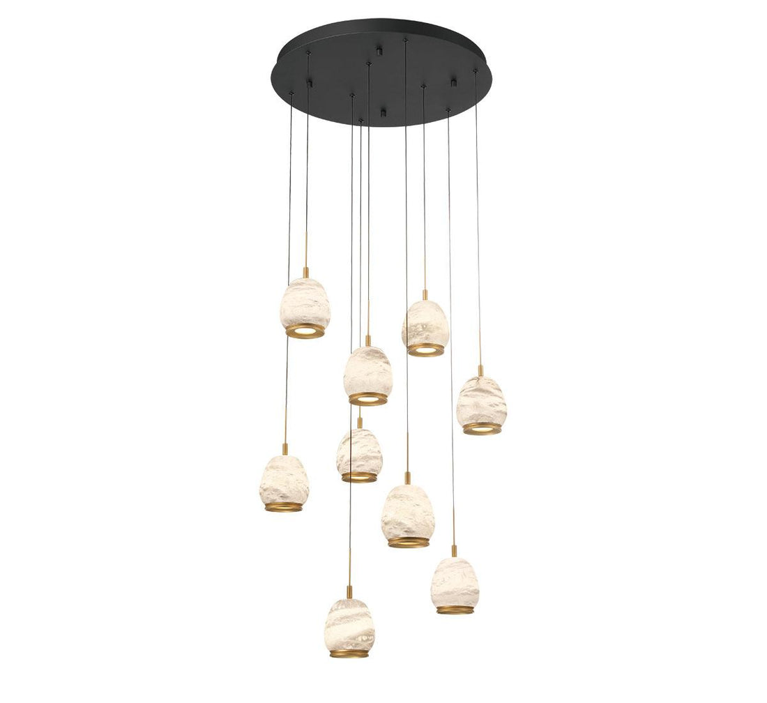 LIB & CO, LUCIDATA 9 LIGHT ROUND LED CHANDELIER, CHANDELIER LIGHT