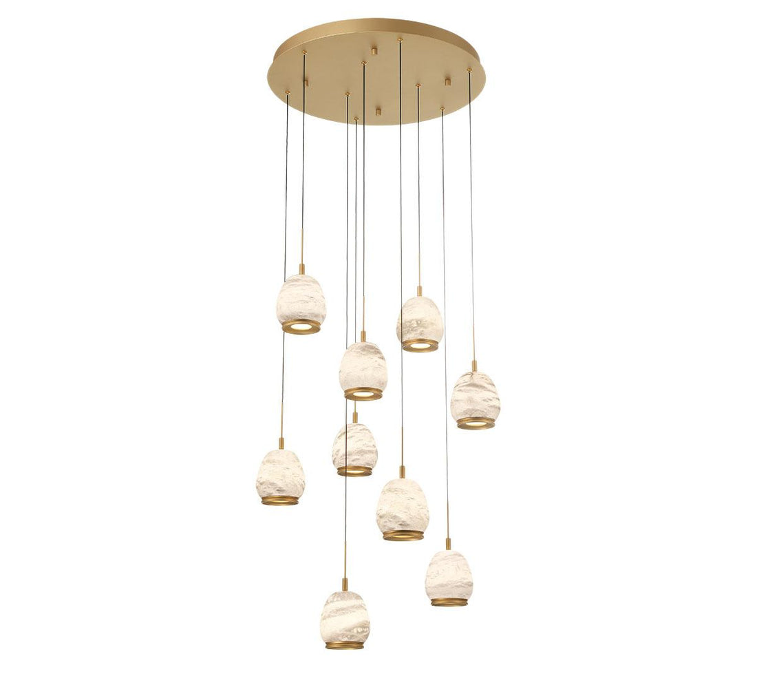 LIB & CO, LUCIDATA 9 LIGHT ROUND LED CHANDELIER, CHANDELIER LIGHT