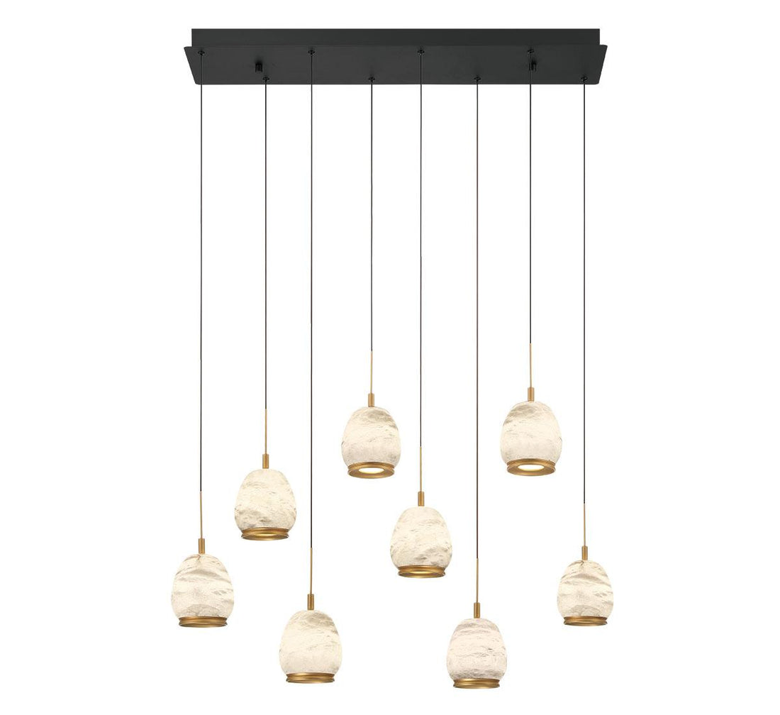 LIB & CO, LUCIDATA 8 LIGHT RECTANGULAR LED CHANDELIER, CHANDELIER LIGHT