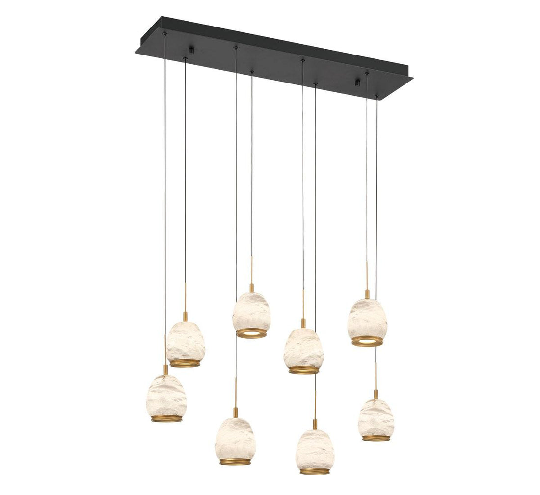 LIB & CO, LUCIDATA 8 LIGHT RECTANGULAR LED CHANDELIER, CHANDELIER LIGHT