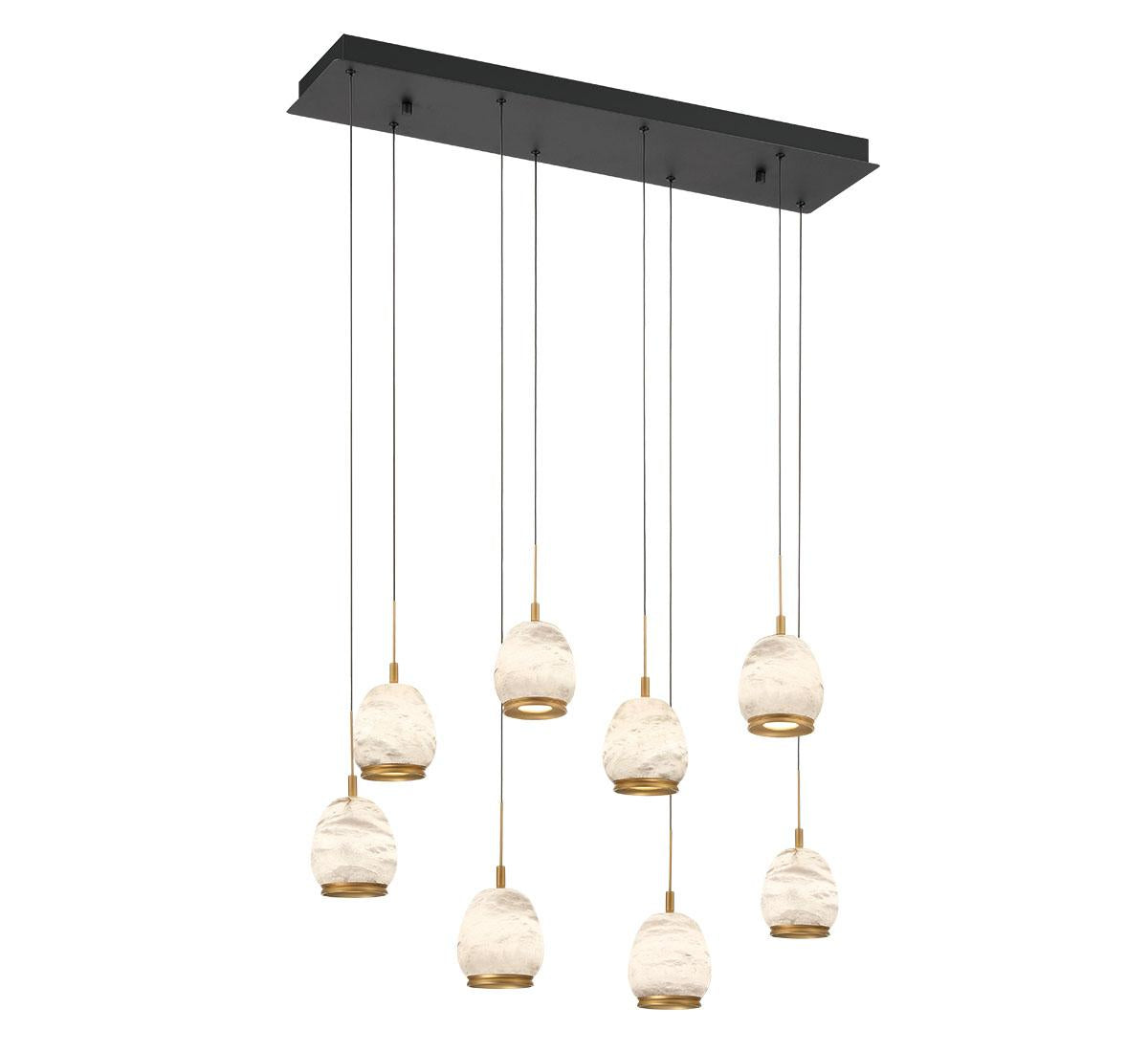 LIB & CO, LUCIDATA 8 LIGHT RECTANGULAR LED CHANDELIER, CHANDELIER LIGHT