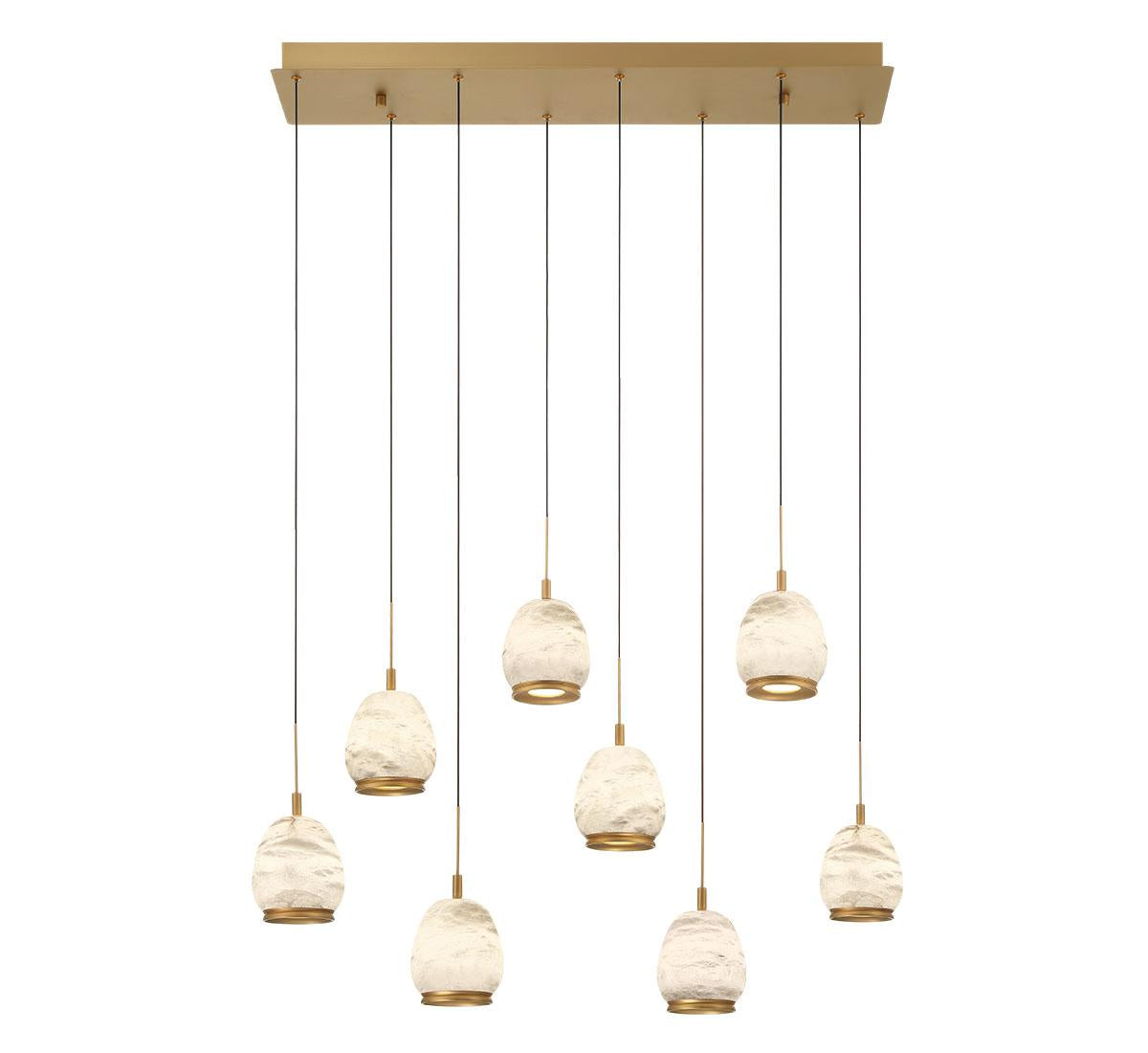 LIB & CO, LUCIDATA 8 LIGHT RECTANGULAR LED CHANDELIER, CHANDELIER LIGHT