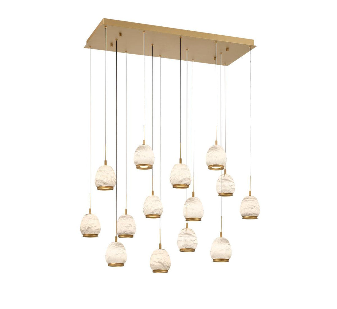 LIB & CO, LUCIDATA 14 LIGHT RECTANGULAR LED CHANDELIER, CHANDELIER LIGHT