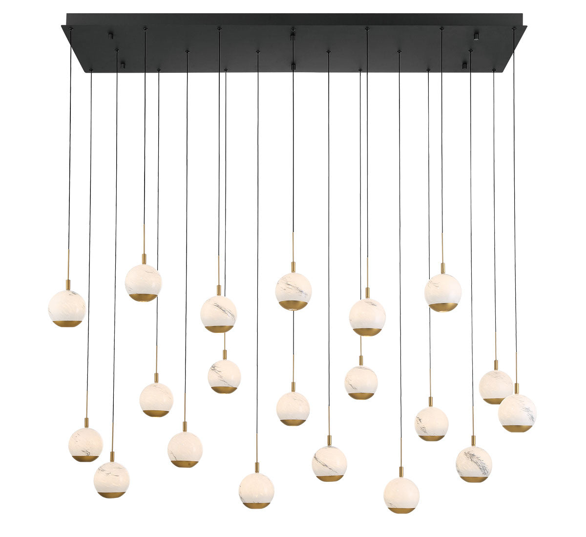 LIB & CO, BAVENO 20 LIGHT RECTANGULAR LED CHANDELIER, CHANDELIER LIGHT