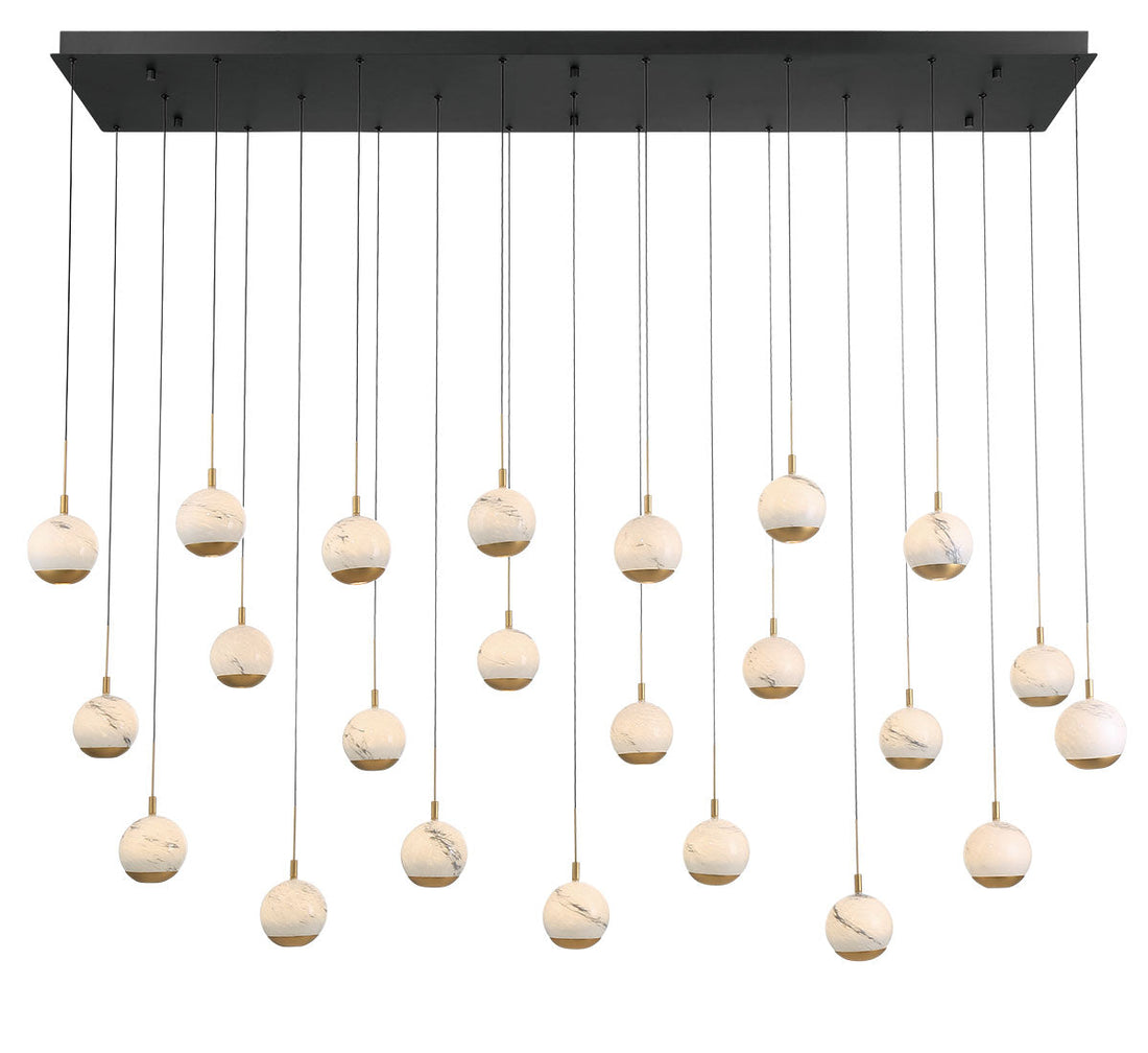 LIB & CO, BAVENO 23 LIGHT RECTANGULAR LED CHANDELIER, CHANDELIER LIGHT
