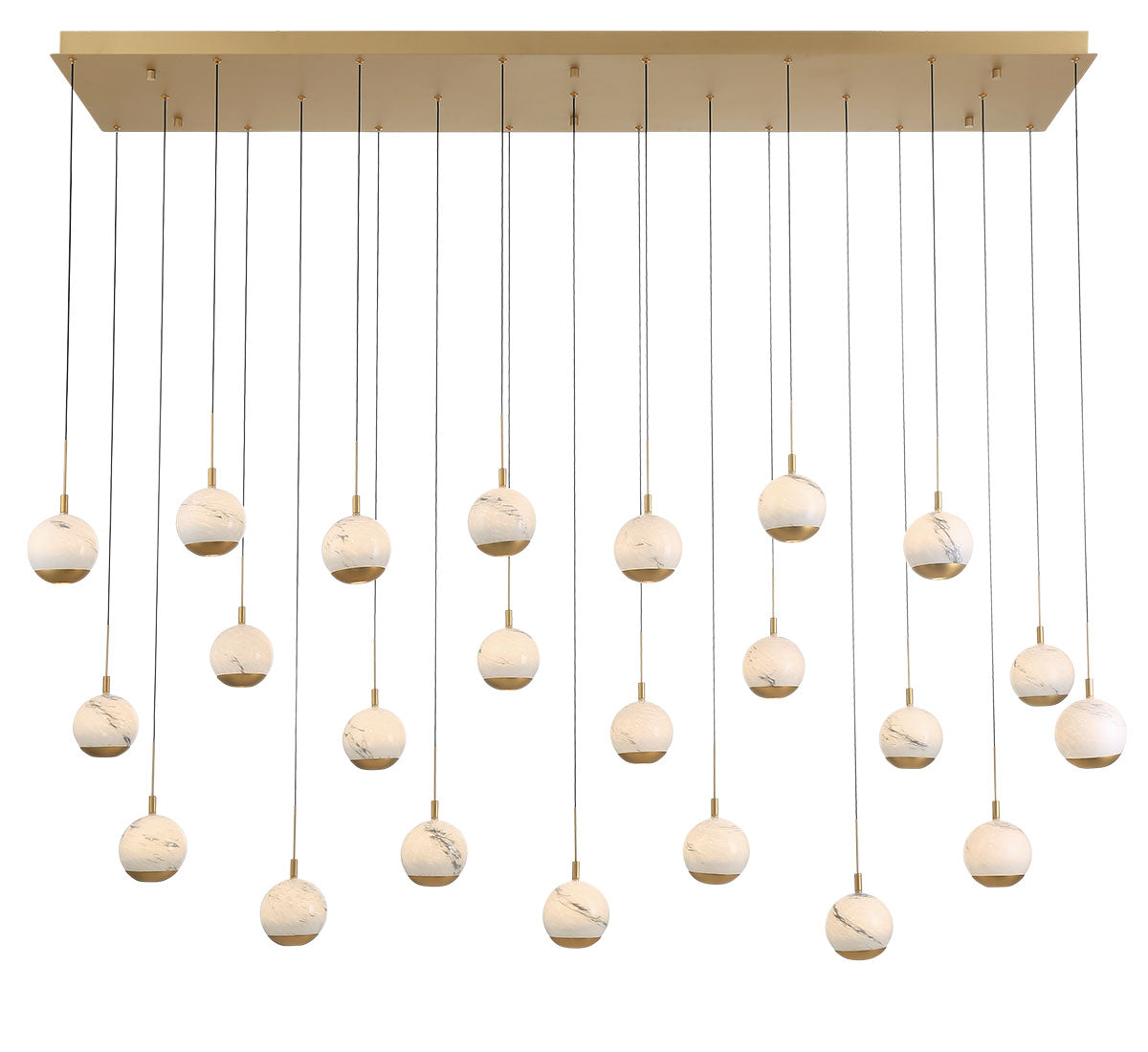LIB & CO, BAVENO 23 LIGHT RECTANGULAR LED CHANDELIER, CHANDELIER LIGHT
