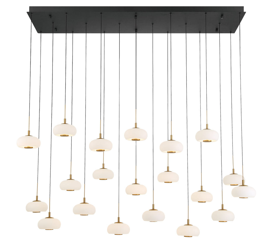 LIB & CO, ADELFIA 20 LIGHT RECTANGULAR LED CHANDELIER, CHANDELIER LIGHT