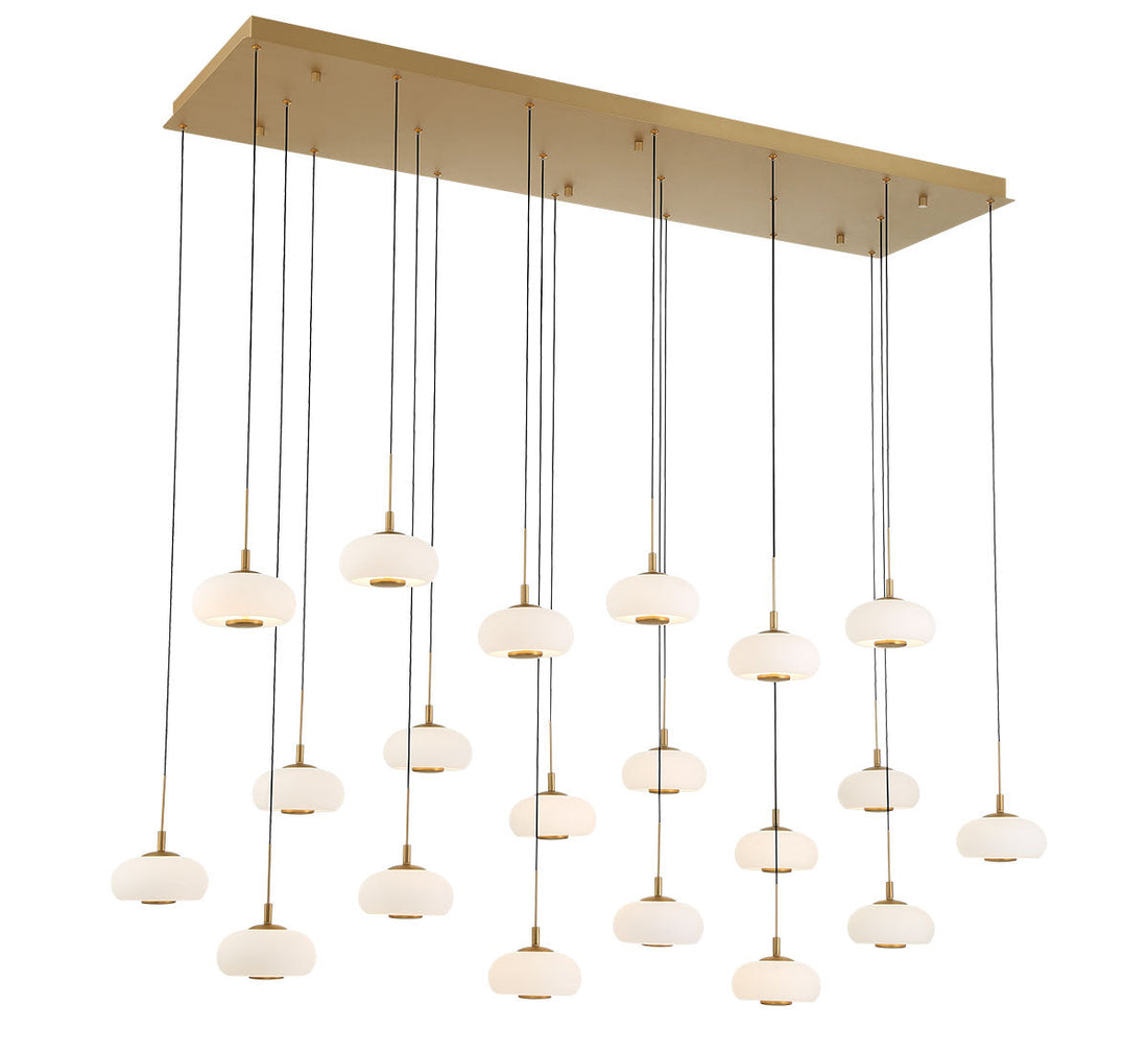 LIB & CO, ADELFIA 20 LIGHT RECTANGULAR LED CHANDELIER, CHANDELIER LIGHT