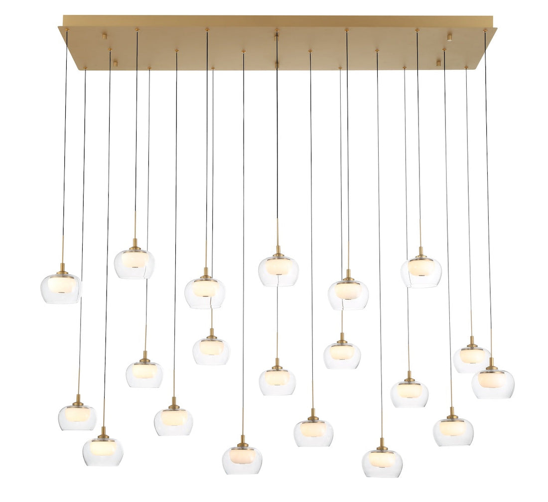 LIB & CO, MANAROLA 20 LIGHT RECTANGULAR LED CHANDELIER, CHANDELIER LIGHT