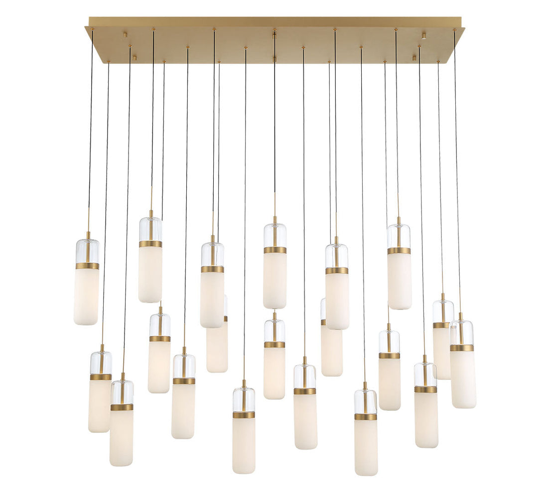 LIB & CO, VERONA 20 LIGHT RECTANGULAR LED CHANDELIER, CHANDELIER LIGHT