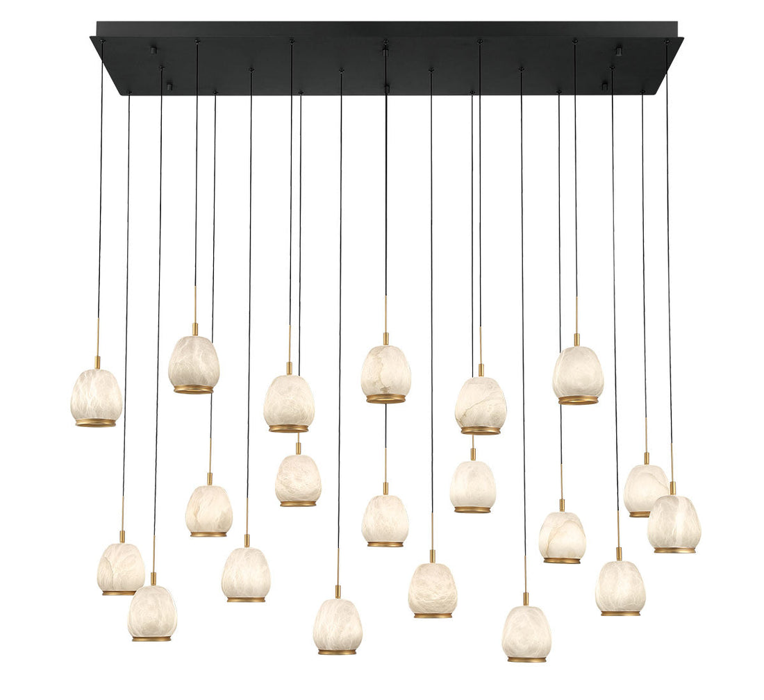 LIB & CO, LUCIDATA 20 LIGHT RECTANGULAR LED CHANDELIER, CHANDELIER LIGHT