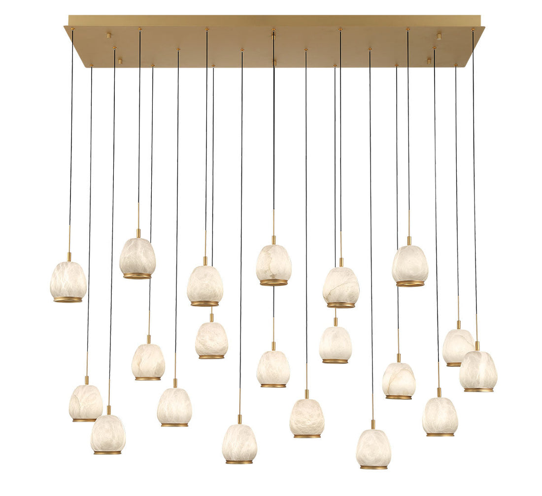 LIB & CO, LUCIDATA 20 LIGHT RECTANGULAR LED CHANDELIER, CHANDELIER LIGHT
