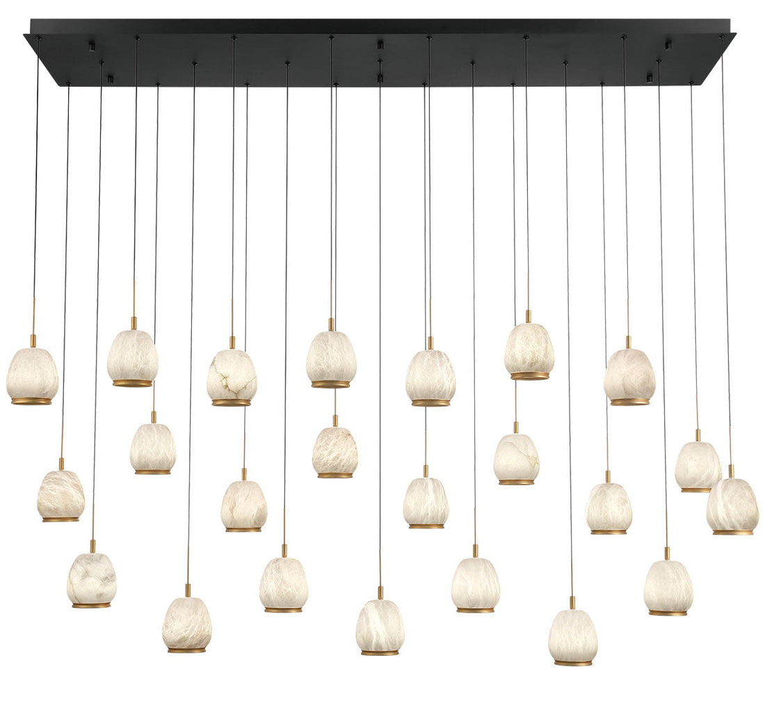 LIB & CO, LUCIDATA 23 LIGHT RECTANGULAR LED CHANDELIER, CHANDELIER LIGHT