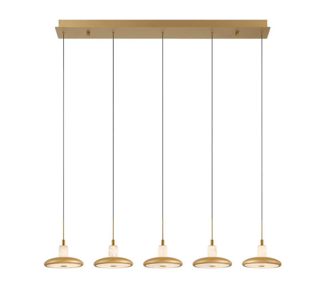LIB & CO, MANTOVA 5 LIGHT LINEAR LED CHANDELIER, CHANDELIER LIGHT